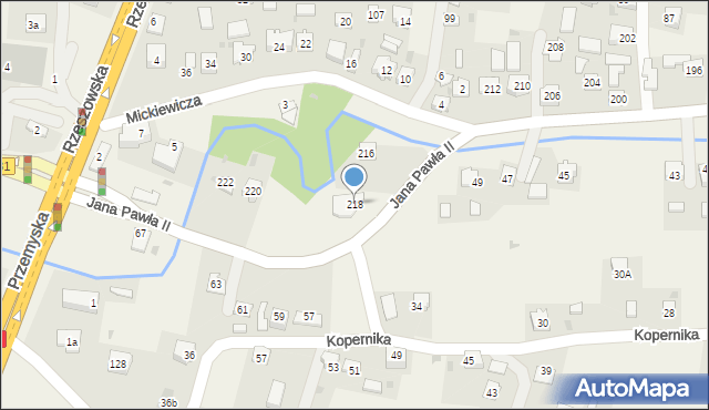 Żurawica, Ojca Świętego Jana Pawła II, 218, mapa Żurawica