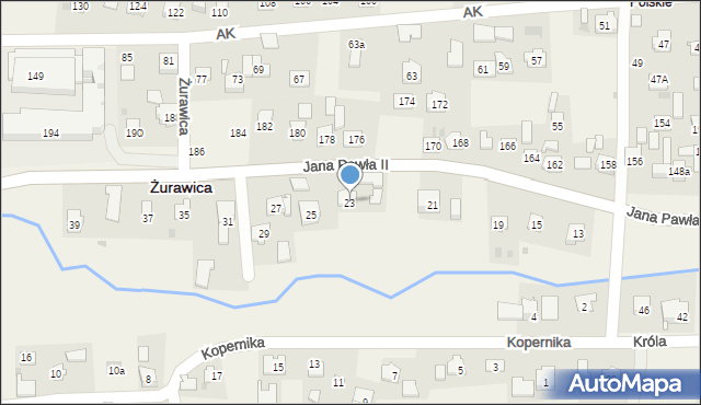 Żurawica, Ojca Świętego Jana Pawła II, 23, mapa Żurawica
