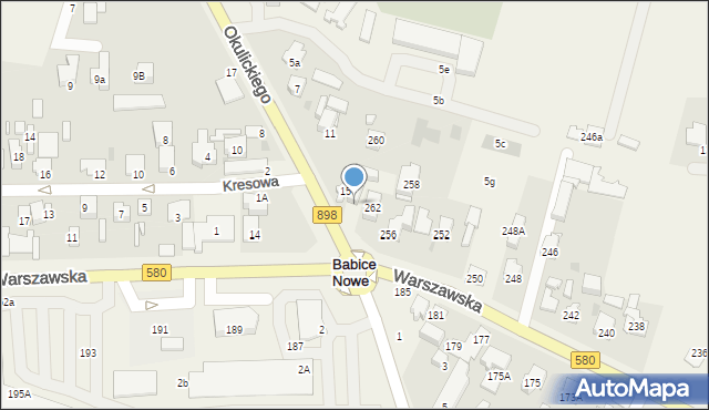 Babice Nowe, Okulickiego Leopolda, gen., 18, mapa Babice Nowe