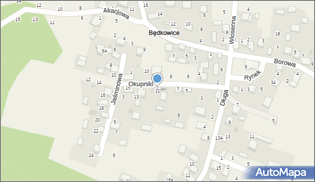 Będkowice, Okupniki, 11, mapa Będkowice