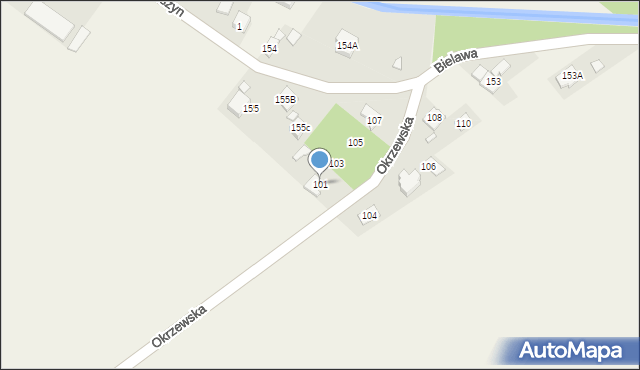 Bielawa, Okrzewska, 101, mapa Bielawa
