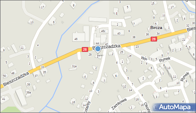 Bircza, Okońskiego, ks., 27, mapa Bircza