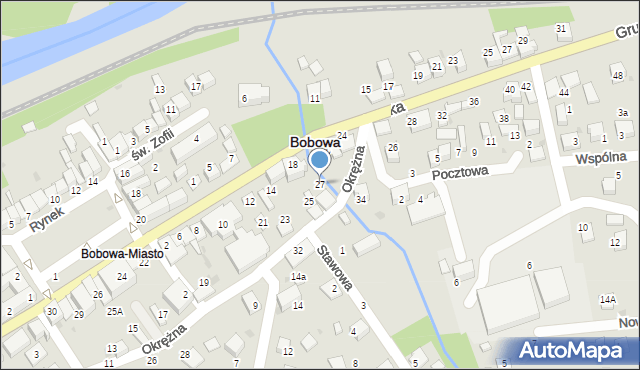 Bobowa, Okrężna, 27, mapa Bobowa