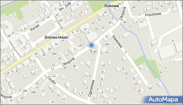 Bobowa, Okrężna, 30, mapa Bobowa