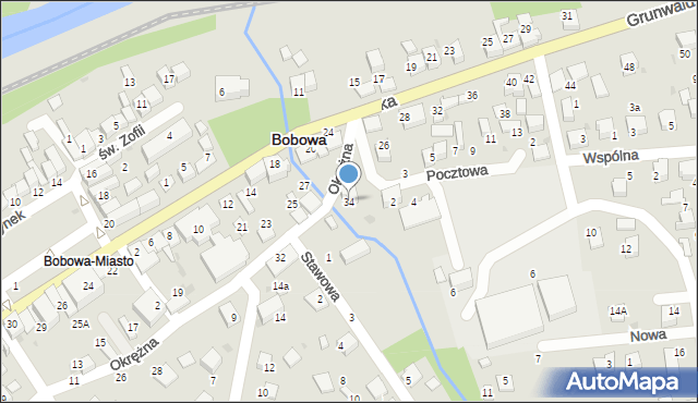 Bobowa, Okrężna, 34, mapa Bobowa