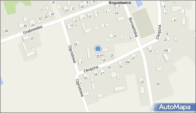 Bogusławice, Okrężna, 21, mapa Bogusławice