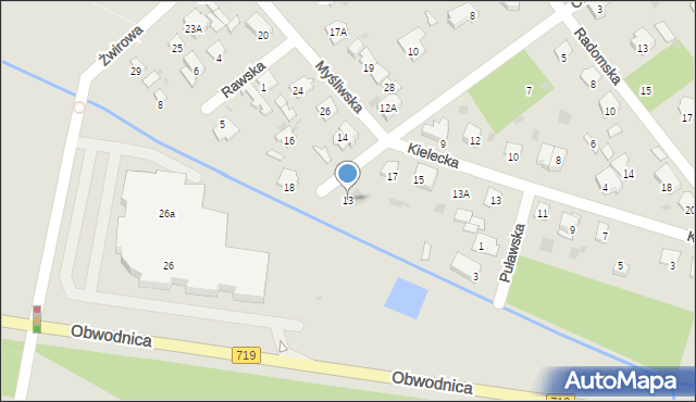 Brwinów, Okopowa, 13, mapa Brwinów