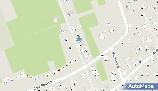 Brzesko, Okulickiego Leopolda, gen., 32F, mapa Brzesko