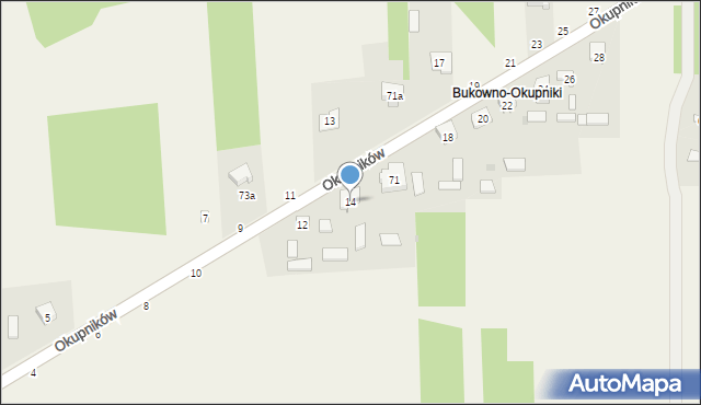 Bukowno, Okupników, 14, mapa Bukowno