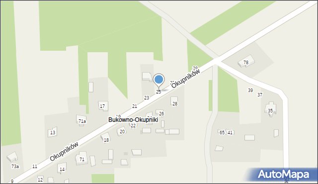 Bukowno, Okupników, 25, mapa Bukowno