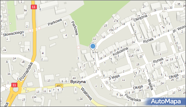 Byczyna, Okrężna, 7, mapa Byczyna