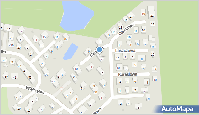 Bydgoszcz, Okoniowa, 7a, mapa Bydgoszczy