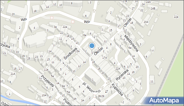 Bystrzyca Kłodzka, Okrzei Stefana, 1, mapa Bystrzyca Kłodzka