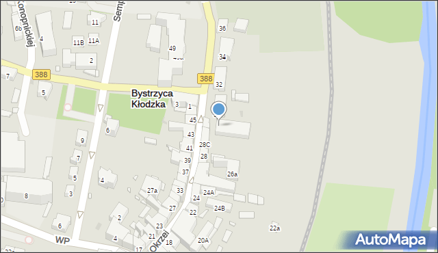 Bystrzyca Kłodzka, Okrzei Stefana, 28d, mapa Bystrzyca Kłodzka