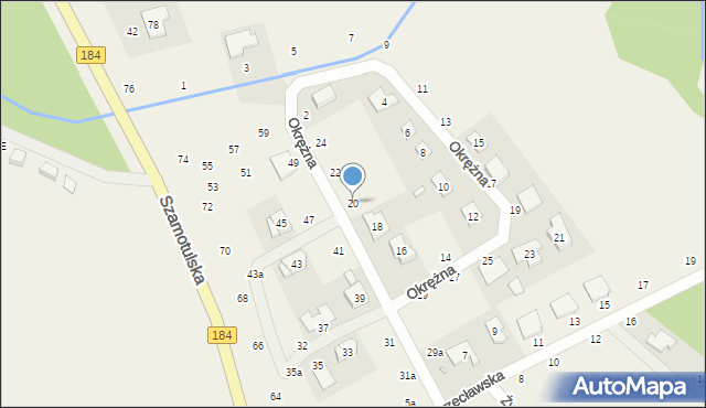 Cerekwica, Okrężna, 20, mapa Cerekwica