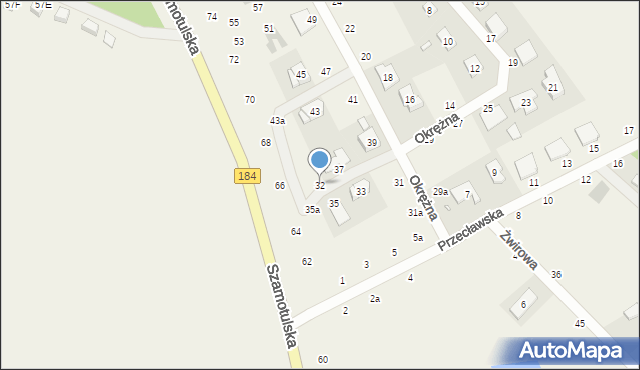 Cerekwica, Okrężna, 32, mapa Cerekwica