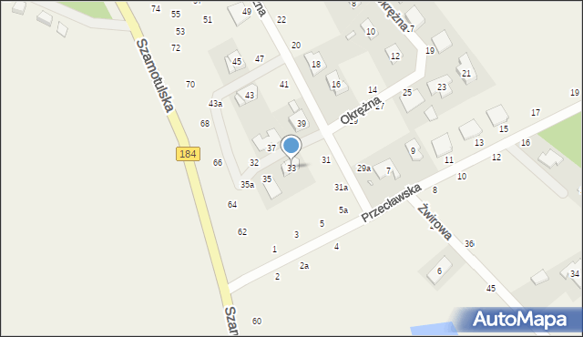 Cerekwica, Okrężna, 33, mapa Cerekwica