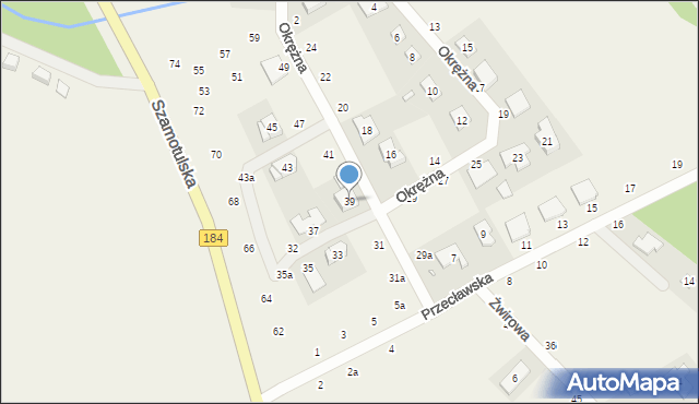 Cerekwica, Okrężna, 39, mapa Cerekwica