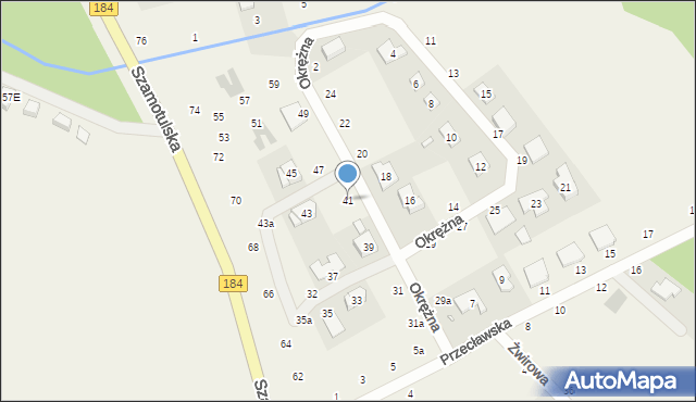 Cerekwica, Okrężna, 41, mapa Cerekwica