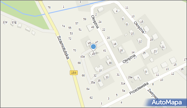 Cerekwica, Okrężna, 43, mapa Cerekwica