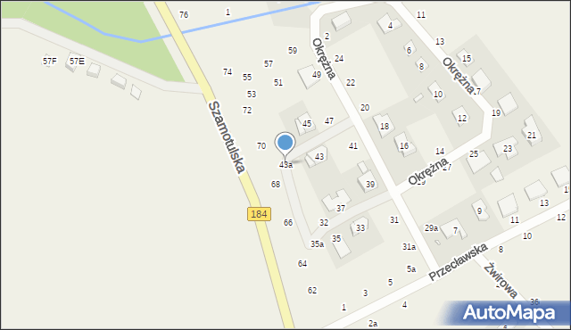 Cerekwica, Okrężna, 43a, mapa Cerekwica