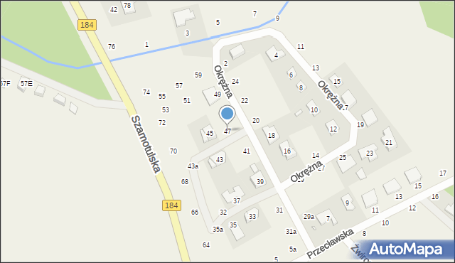 Cerekwica, Okrężna, 47, mapa Cerekwica