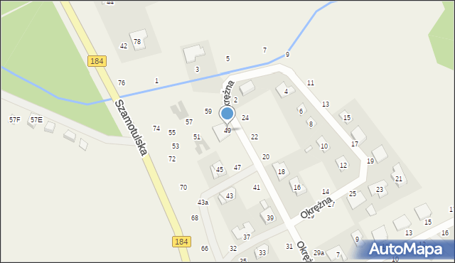 Cerekwica, Okrężna, 49, mapa Cerekwica