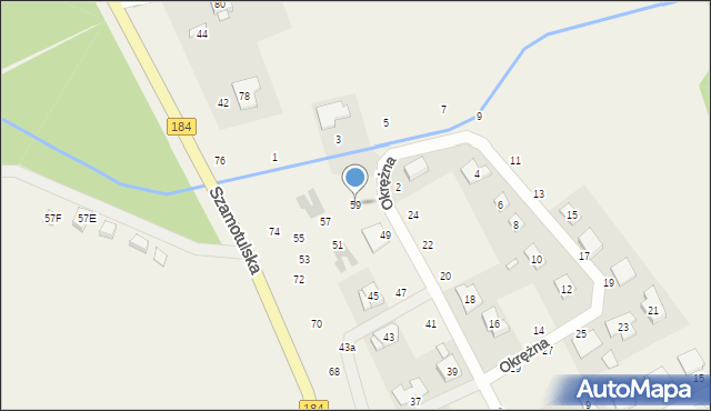 Cerekwica, Okrężna, 59, mapa Cerekwica