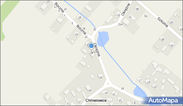 Chmielowice, Okrężna, 18, mapa Chmielowice