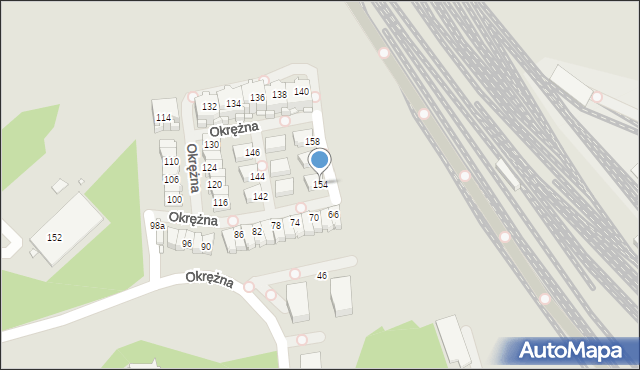 Chorzów, Okrężna, 154, mapa Chorzów