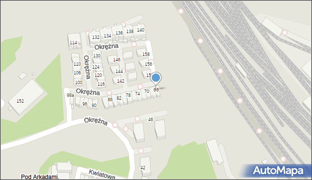 Chorzów, Okrężna, 66, mapa Chorzów