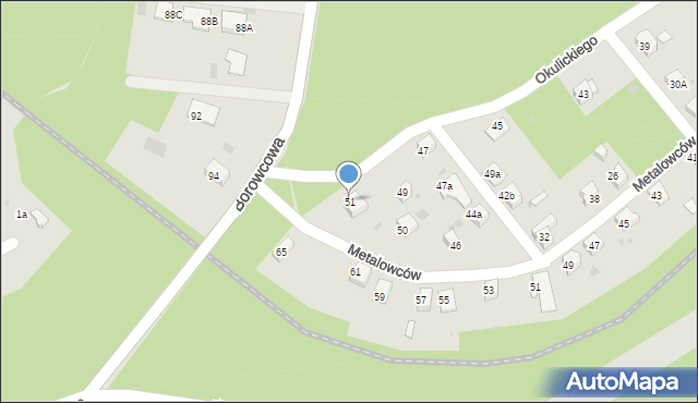 Chrzanów, Okulickiego Leopolda, gen., 51, mapa Chrzanów