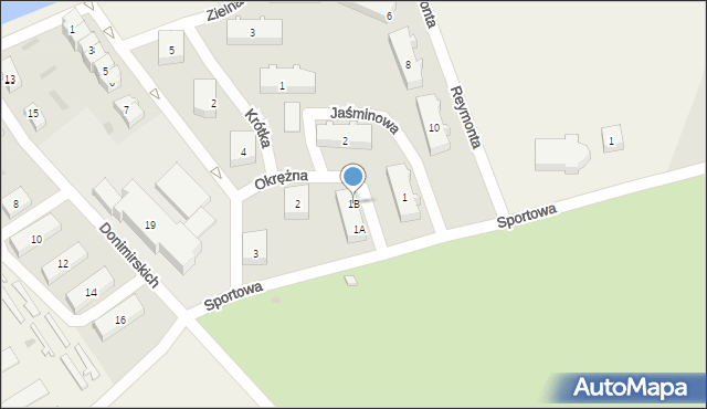 Czernin, Okrężna, 1B, mapa Czernin