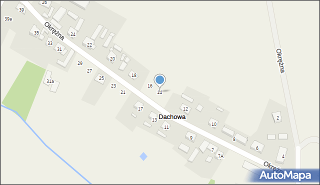 Dachowa, Okrężna, 14, mapa Dachowa