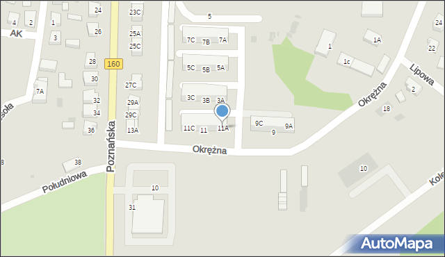 Drezdenko, Okrężna, 11A, mapa Drezdenko