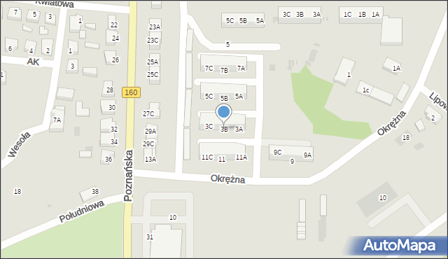 Drezdenko, Okrężna, 3B, mapa Drezdenko