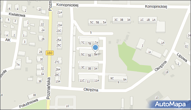 Drezdenko, Okrężna, 5A, mapa Drezdenko