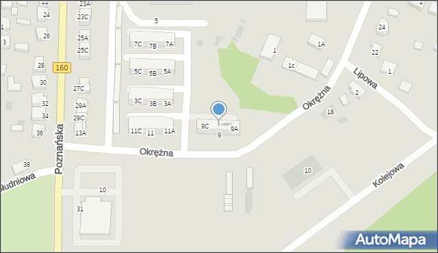 Drezdenko, Okrężna, 9B, mapa Drezdenko