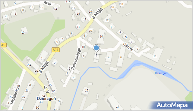 Dzierzgoń, Okrzei Stefana, 2, mapa Dzierzgoń