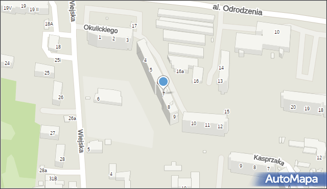 Elbląg, Okulickiego Leopolda, gen., 7, mapa Elbląga