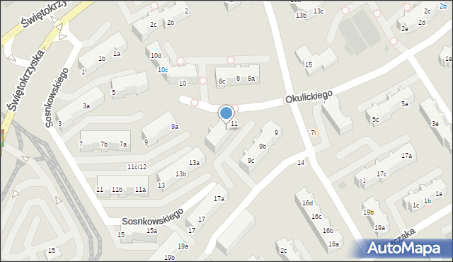 Gdańsk, Okulickiego Leopolda, gen., 11b, mapa Gdańska
