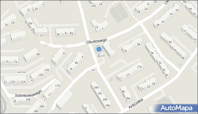 Gdańsk, Okulickiego Leopolda, gen., 7l, mapa Gdańska