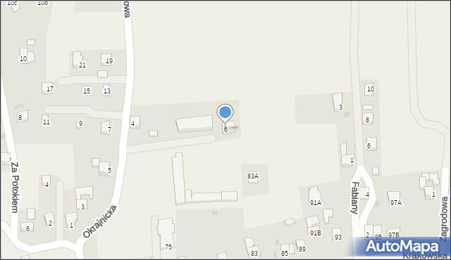 Gilowice, Okrajnicka, 6, mapa Gilowice