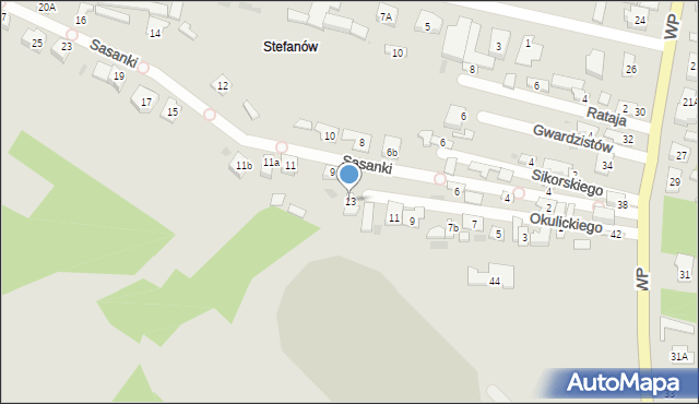 Góra Kalwaria, Okulickiego Leopolda, gen., 13, mapa Góra Kalwaria