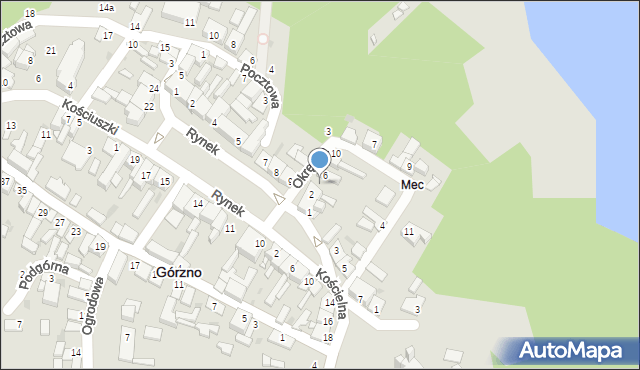 Górzno, Okrężna, 4, mapa Górzno