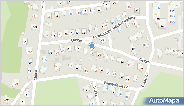 Gorzów Wielkopolski, Okrzei Stefana, 17, mapa Gorzów Wielkopolski