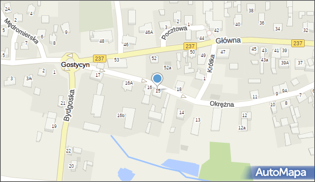 Gostycyn, Okrężna, 15, mapa Gostycyn