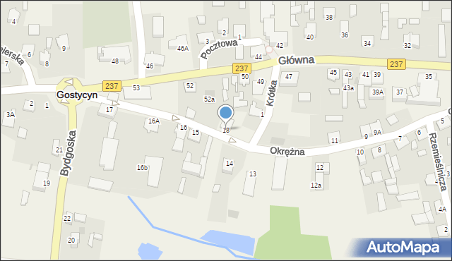 Gostycyn, Okrężna, 18, mapa Gostycyn