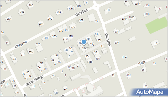Grodzisk Mazowiecki, Okrężna, 35H, mapa Grodzisk Mazowiecki