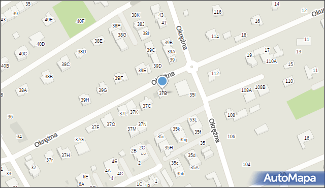 Grodzisk Mazowiecki, Okrężna, 37B, mapa Grodzisk Mazowiecki